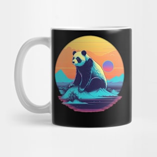 panda retro sunset retrowave Mug